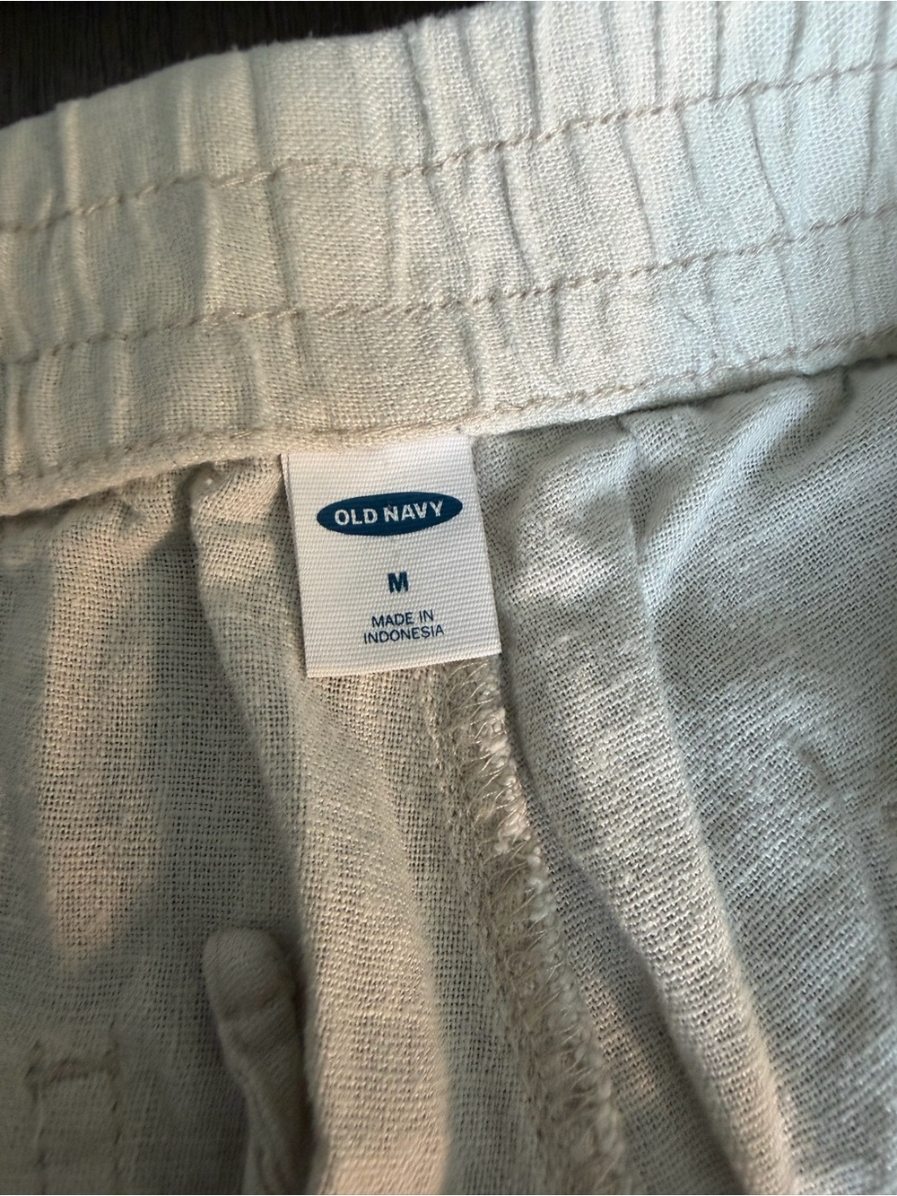 Old Navy Linen Blend Pull On Pants Beige Size Medium - Picture 3 of 6